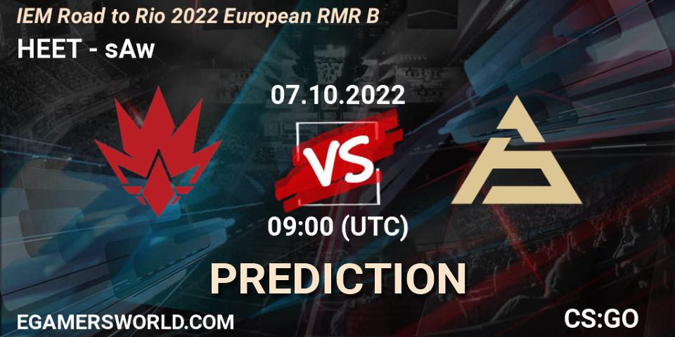 HEET vs sAw: Match Prediction. 07.10.22, CS2 (CS:GO), IEM Road to Rio 2022 European RMR B