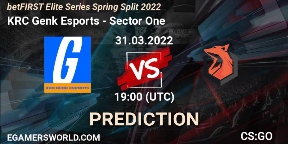 KRC Genk Esports vs Sector One: Match Prediction. 31.03.2022 at 19:30, Counter-Strike (CS2), Elite Series 2022: Spring Split