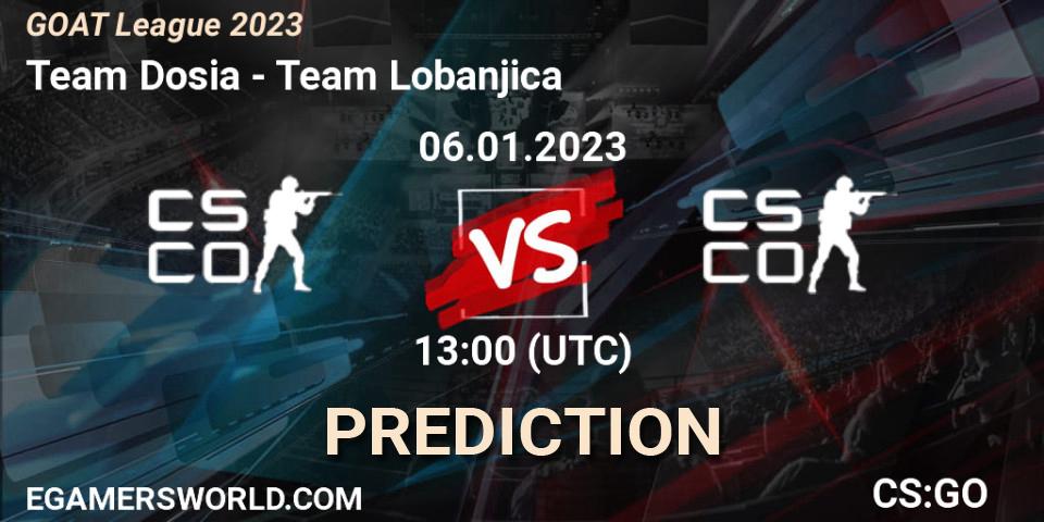 Team Dosia vs Team Lobanjica: Match Prediction. 06.01.2023 at 13:00, Counter-Strike (CS2), GOAT League 2023