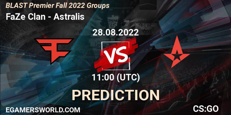 FaZe Clan vs Astralis: Match Prediction. 28.08.22, CS2 (CS:GO), BLAST Premier Fall 2022 Groups