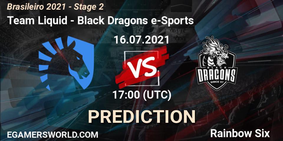 Team Liquid vs Black Dragons e-Sports: Match Prediction. 16.07.2021 at 17:00, Rainbow Six, Brasileirão 2021 - Stage 2