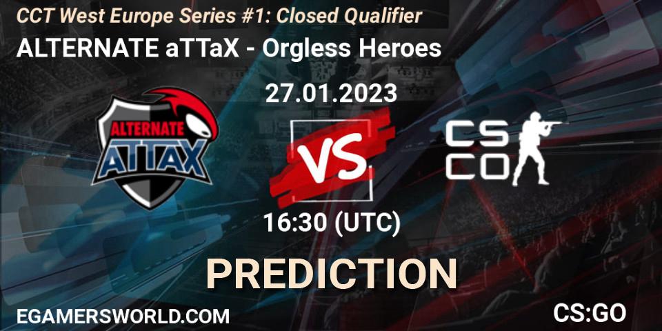 ALTERNATE aTTaX vs Orgless Heroes: Match Prediction. 27.01.23, CS2 (CS:GO), CCT West Europe Series #1: Closed Qualifier
