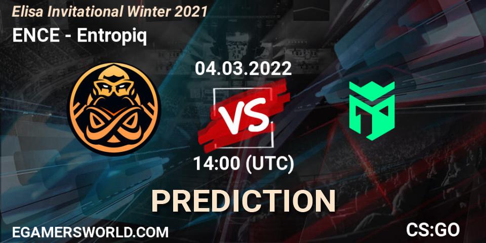 ENCE vs Entropiq: Match Prediction. 04.03.2022 at 14:00, Counter-Strike (CS2), Elisa Invitational Winter 2021