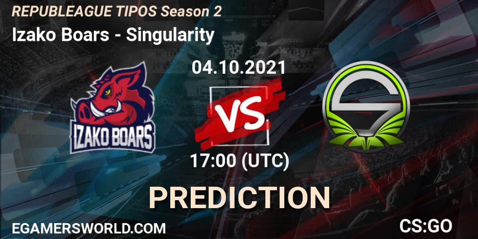 Izako Boars vs Singularity: Match Prediction. 04.10.2021 at 17:00, Counter-Strike (CS2), REPUBLEAGUE Season 2