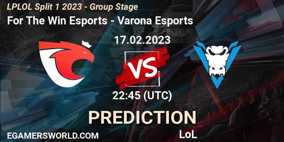 For The Win Esports vs Varona Esports: Match Prediction. 17.02.2023 at 23:00, LoL, LPLOL Split 1 2023 - Group Stage