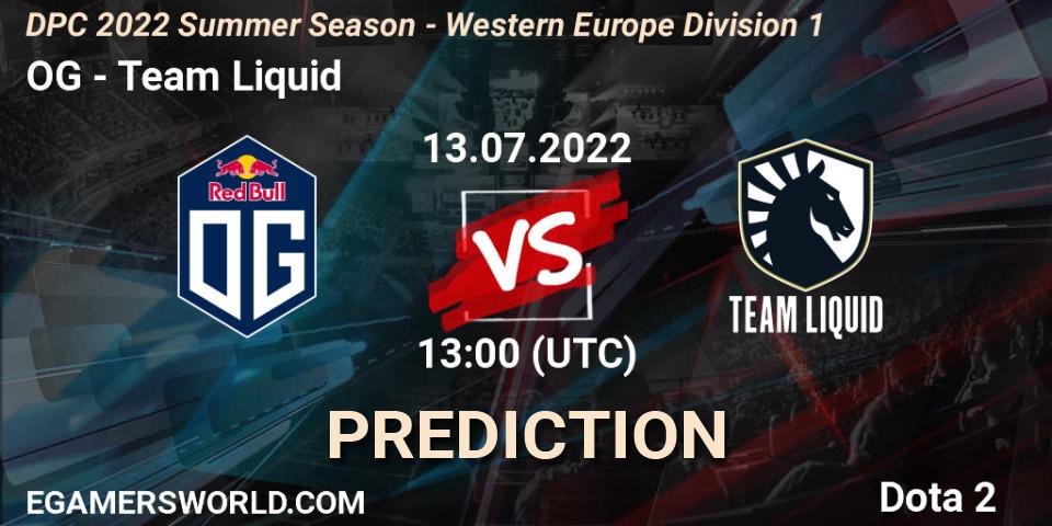 OG vs Team Liquid: Match Prediction. 13.07.2022 at 12:55, Dota 2, DPC WEU 2021/2022 Tour 3: Division I