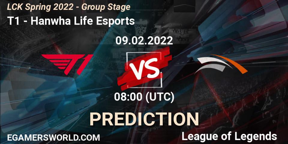T1 vs Hanwha Life Esports: Match Prediction. 09.02.2022 at 08:00, LoL, LCK Spring 2022 - Group Stage