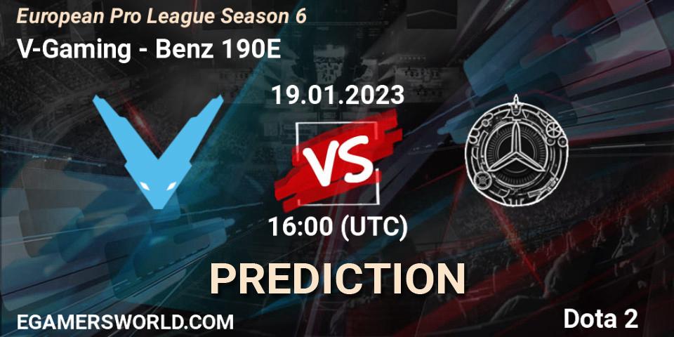 V-Gaming vs Benz 190E: Match Prediction. 19.01.2023 at 16:50, Dota 2, European Pro League Season 6