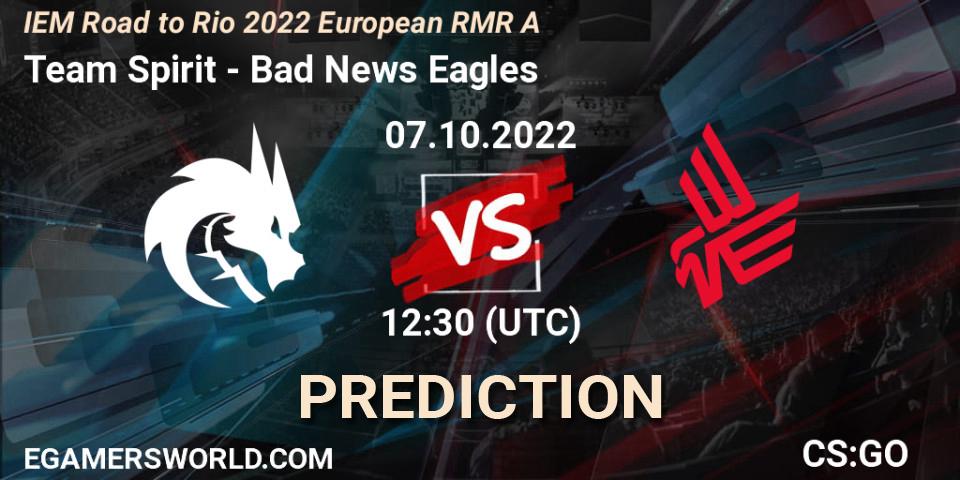 Team Spirit vs Bad News Eagles: Match Prediction. 07.10.22, CS2 (CS:GO), IEM Road to Rio 2022 European RMR A