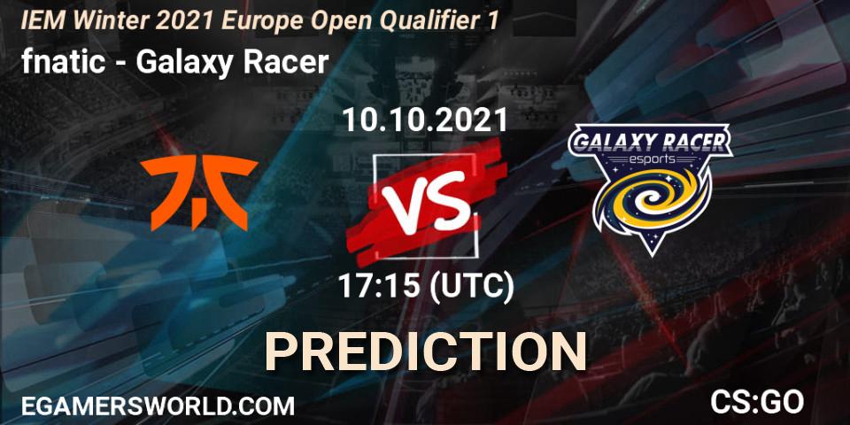 fnatic vs Galaxy Racer: Match Prediction. 10.10.2021 at 17:30, Counter-Strike (CS2), IEM Winter 2021 Europe Open Qualifier 1
