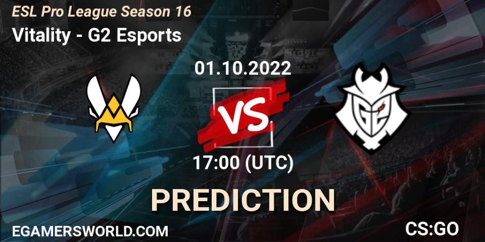 Vitality vs G2 Esports: Match Prediction. 01.10.22, CS2 (CS:GO), ESL Pro League Season 16