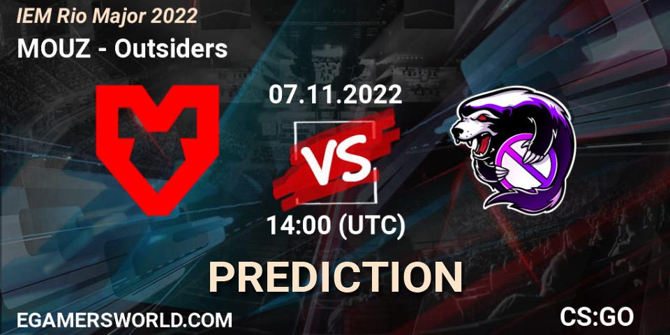 MOUZ vs Outsiders: Match Prediction. 07.11.2022 at 14:00, Counter-Strike (CS2), IEM Rio Major 2022