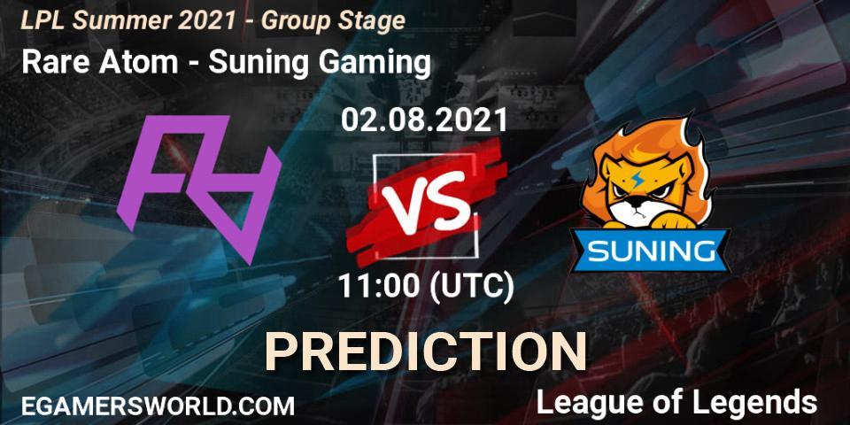 Rare Atom vs Suning Gaming: Match Prediction. 02.08.2021 at 11:40, LoL, LPL Summer 2021 - Group Stage