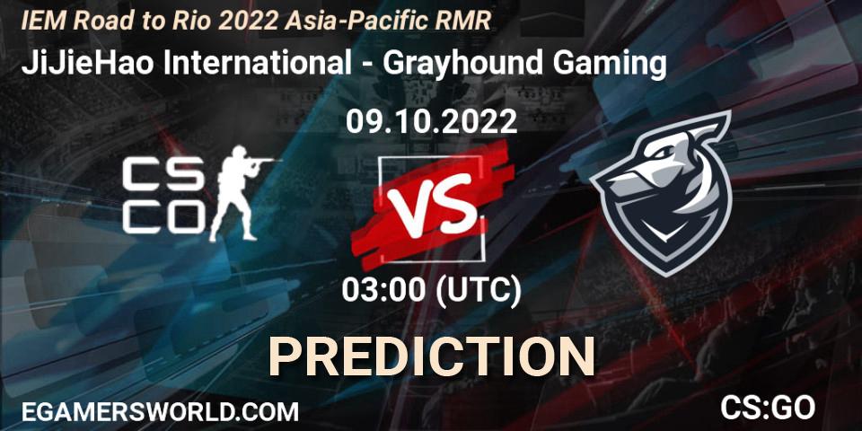 JiJieHao International vs Grayhound Gaming: Match Prediction. 09.10.2022 at 02:00, Counter-Strike (CS2), IEM Road to Rio 2022 Asia-Pacific RMR