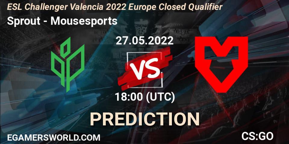 Sprout vs Mousesports: Match Prediction. 27.05.2022 at 18:00, Counter-Strike (CS2), ESL Challenger Valencia 2022 Europe Closed Qualifier