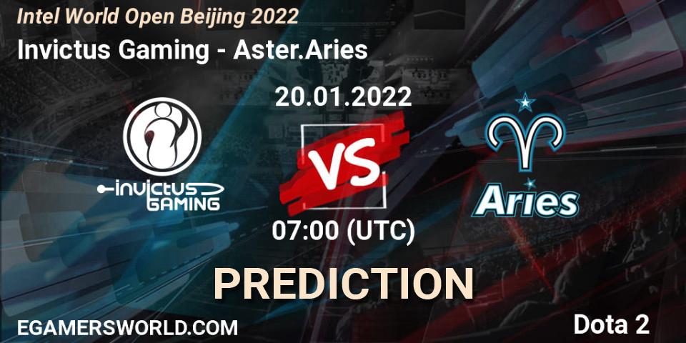 Invictus Gaming vs Aster.Aries: Match Prediction. 20.01.22, Dota 2, Intel World Open Beijing 2022