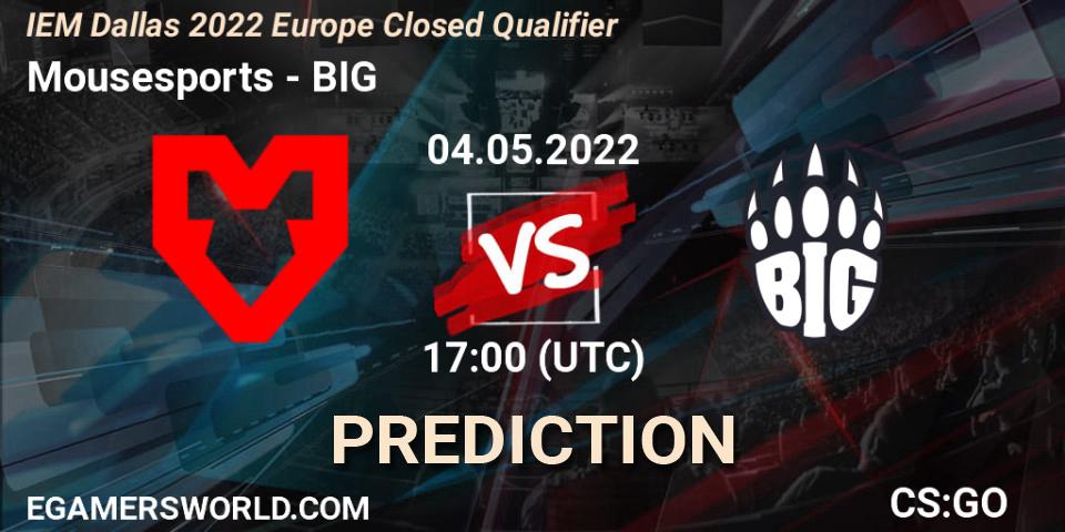 Mousesports vs BIG: Match Prediction. 04.05.22, CS2 (CS:GO), IEM Dallas 2022 Europe Closed Qualifier