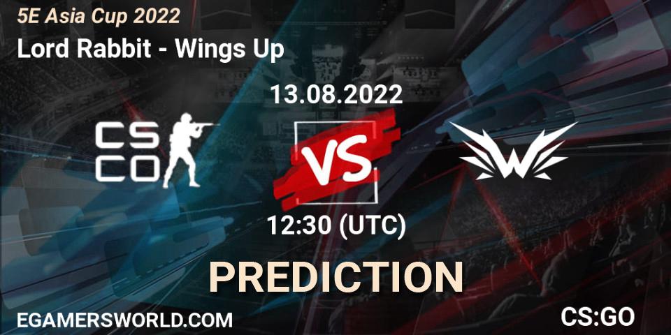 Lord Rabbit vs Wings Up: Match Prediction. 13.08.2022 at 12:30, Counter-Strike (CS2), 5E Asia Cup 2022