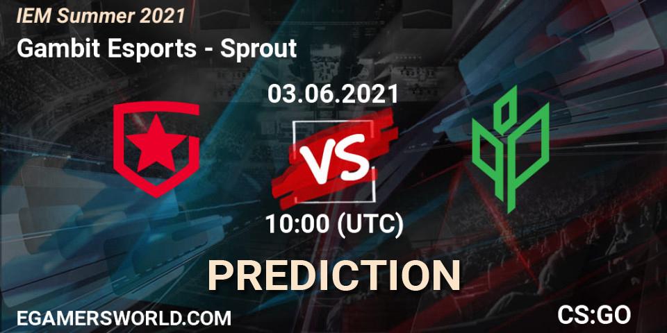 Gambit Esports vs Sprout: Match Prediction. 03.06.2021 at 10:00, Counter-Strike (CS2), IEM Summer 2021
