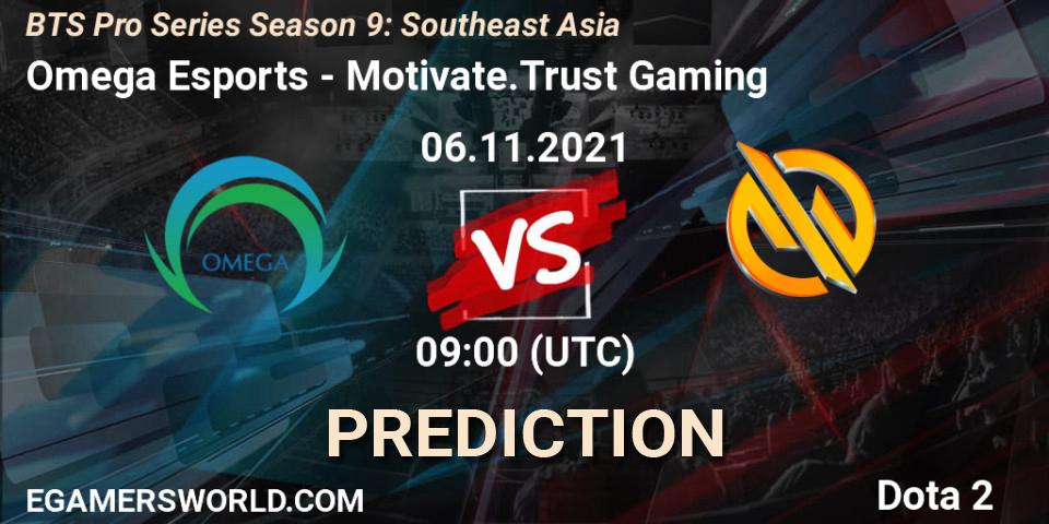Omega Esports vs Motivate.Trust Gaming: Match Prediction. 06.11.2021 at 09:34, Dota 2, BTS Pro Series Season 9: Southeast Asia