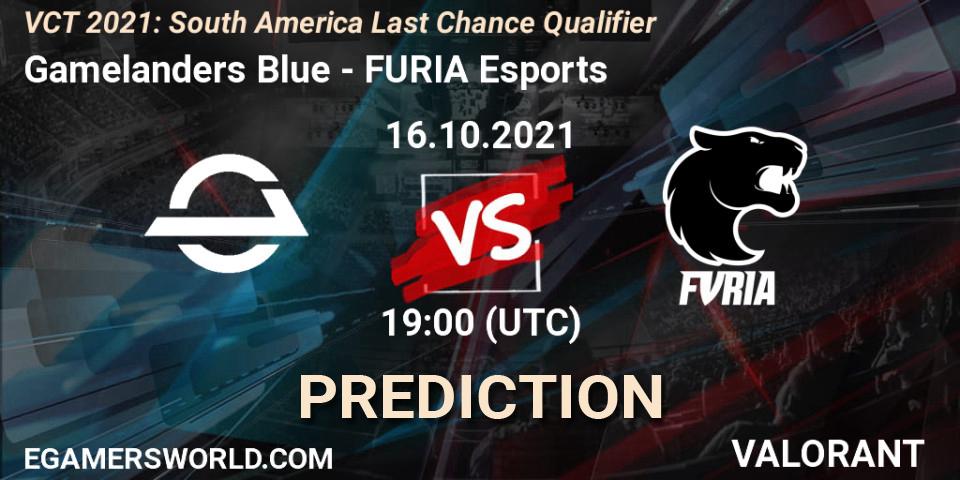 Gamelanders Blue vs FURIA Esports: Match Prediction. 16.10.2021 at 20:00, VALORANT, VCT 2021: South America Last Chance Qualifier