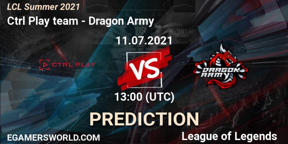 Ctrl Play team vs Dragon Army: Match Prediction. 11.07.2021 at 13:00, LoL, LCL Summer 2021