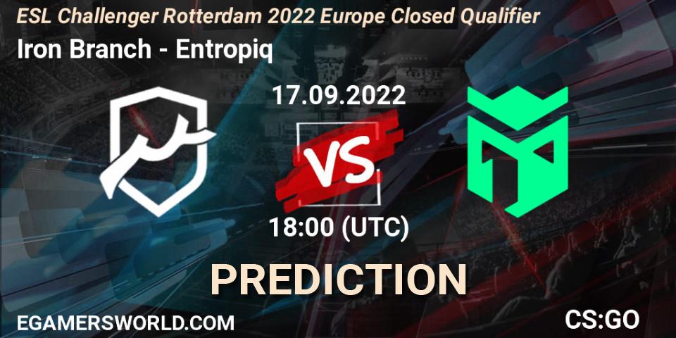 Iron Branch vs Entropiq: Match Prediction. 17.09.22, CS2 (CS:GO), ESL Challenger Rotterdam 2022 Europe Closed Qualifier