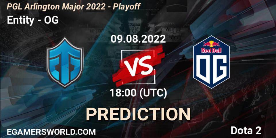 Entity vs OG: Match Prediction. 09.08.2022 at 17:33, Dota 2, PGL Arlington Major 2022 - Playoff