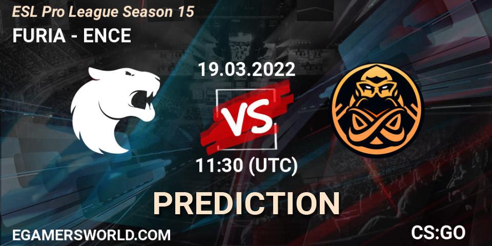 FURIA vs ENCE: Match Prediction. 19.03.2022 at 11:30, Counter-Strike (CS2), ESL Pro League Season 15