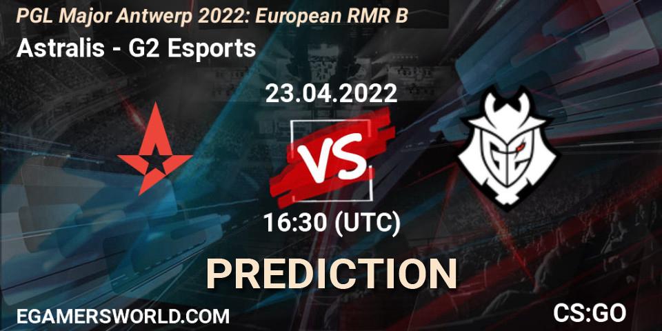 Astralis vs G2 Esports: Match Prediction. 23.04.22, CS2 (CS:GO), PGL Major Antwerp 2022: European RMR B