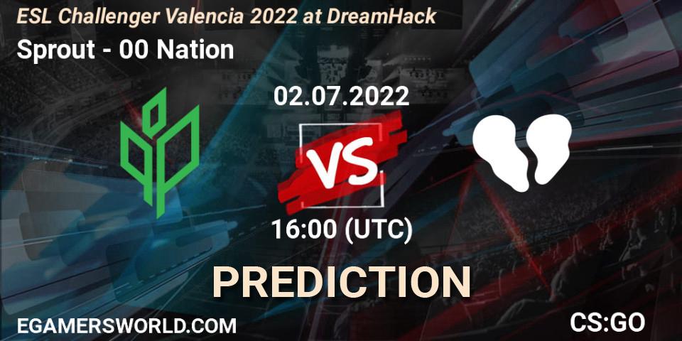 Sprout vs 00 Nation: Match Prediction. 02.07.22, CS2 (CS:GO), ESL Challenger Valencia 2022 at DreamHack