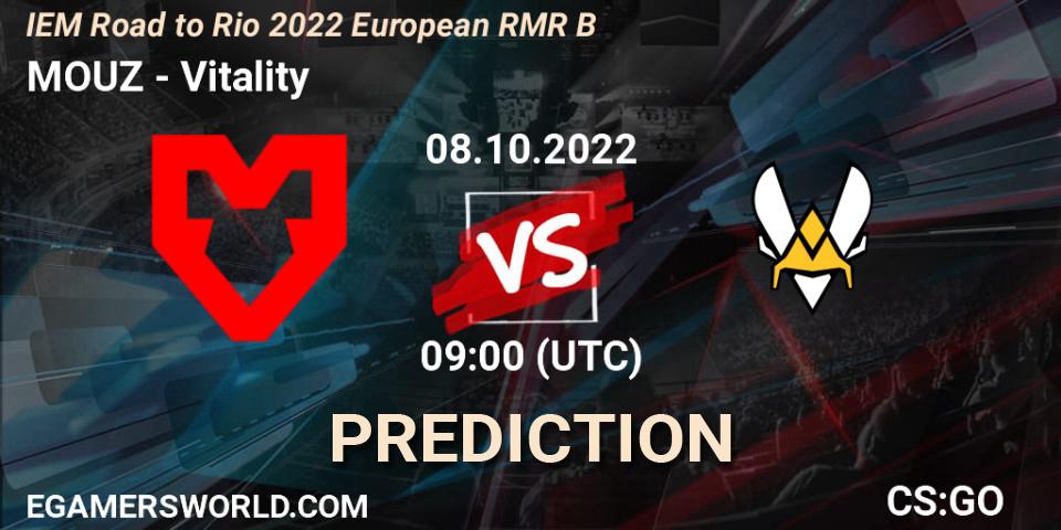 MOUZ vs Vitality: Match Prediction. 08.10.2022 at 09:00, Counter-Strike (CS2), IEM Road to Rio 2022 European RMR B