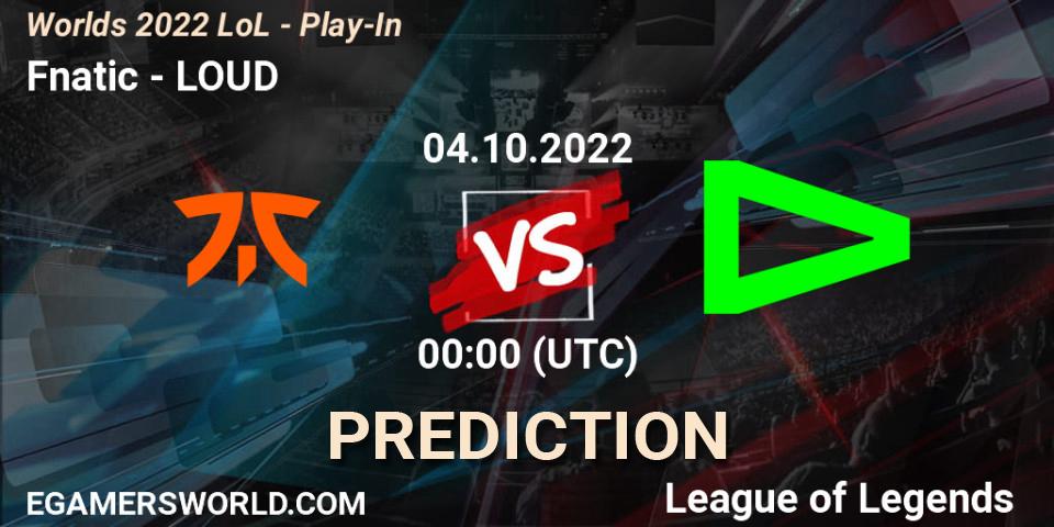 LOUD vs Fnatic: Match Prediction. 01.10.22, LoL, Worlds 2022 LoL - Play-In