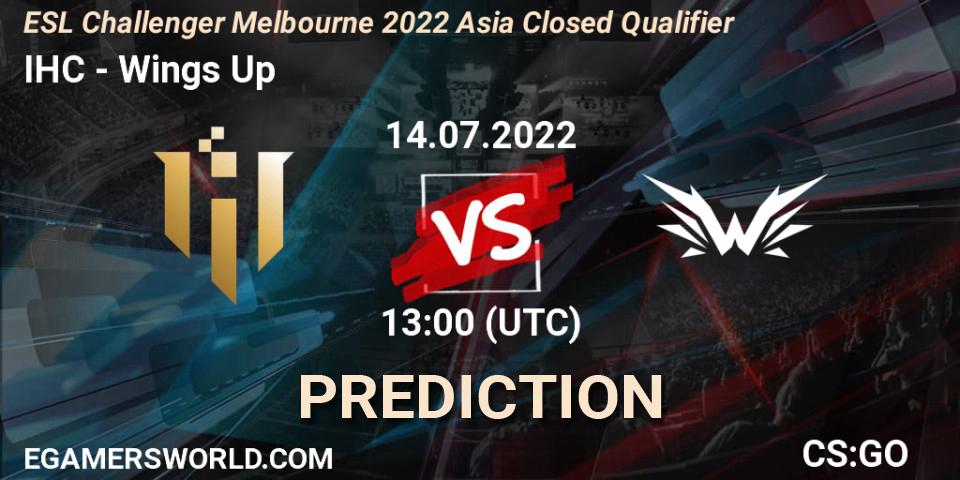 IHC vs Wings Up: Match Prediction. 14.07.2022 at 13:00, Counter-Strike (CS2), ESL Challenger Melbourne 2022 Asia Closed Qualifier