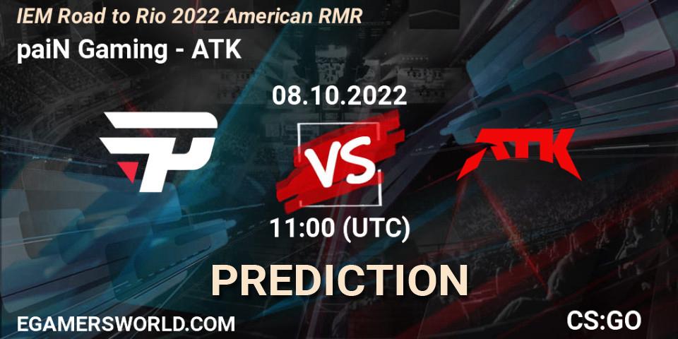 paiN Gaming vs ATK: Match Prediction. 08.10.22, CS2 (CS:GO), IEM Road to Rio 2022 American RMR