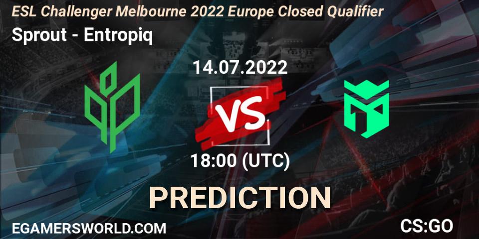 Sprout vs Entropiq: Match Prediction. 14.07.22, CS2 (CS:GO), ESL Challenger Melbourne 2022 Europe Closed Qualifier