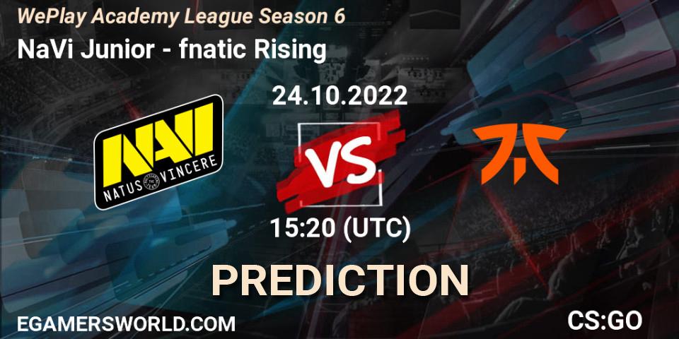 NaVi Junior vs fnatic Rising: Match Prediction. 25.10.2022 at 17:05, Counter-Strike (CS2), WePlay Academy League Season 6