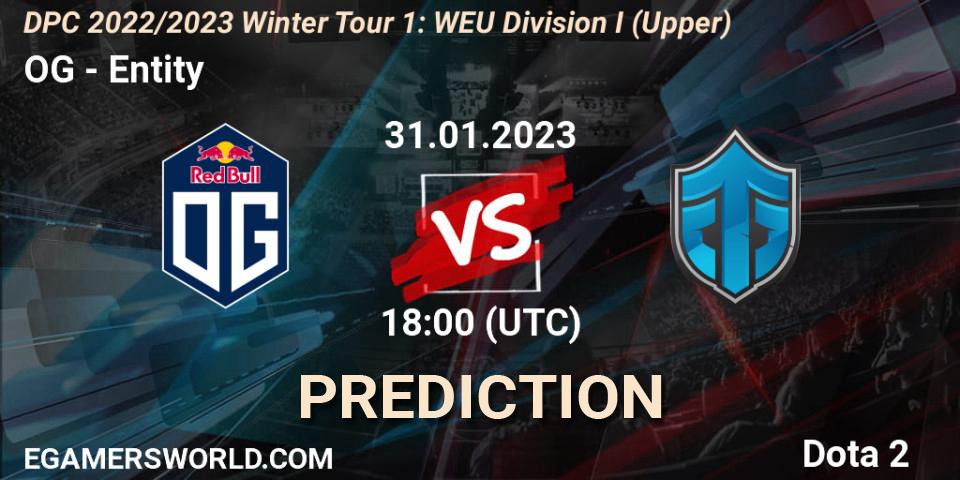 OG vs Entity: Match Prediction. 31.01.23, Dota 2, DPC 2022/2023 Winter Tour 1: WEU Division I (Upper)
