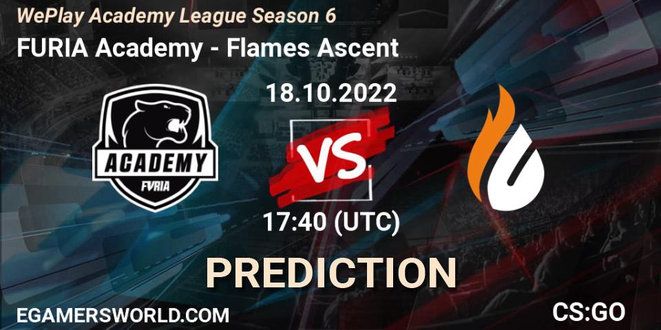 FURIA Academy vs Flames Ascent: Match Prediction. 18.10.2022 at 17:55, Counter-Strike (CS2), WePlay Academy League Season 6