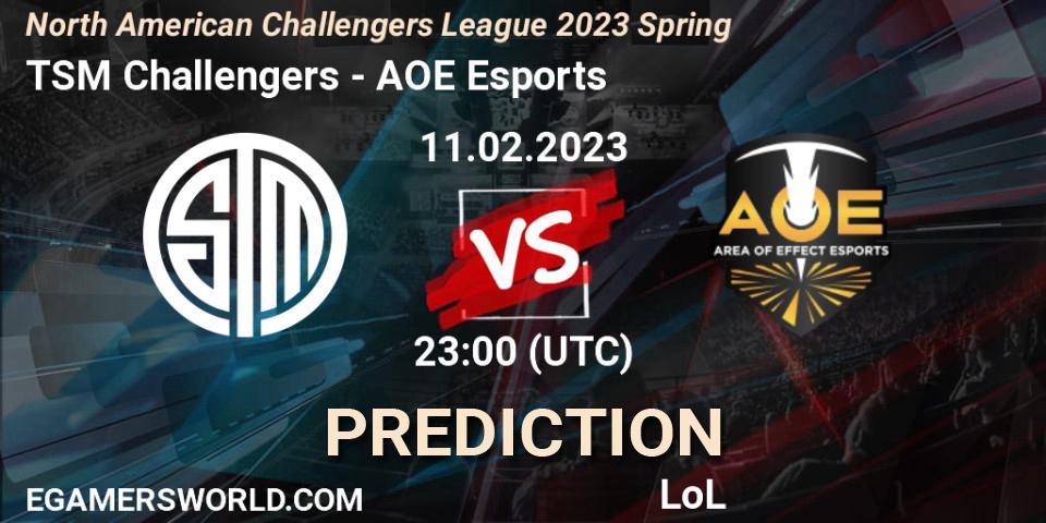 TSM Challengers vs AOE Esports: Match Prediction. 11.02.23, LoL, NACL 2023 Spring - Group Stage