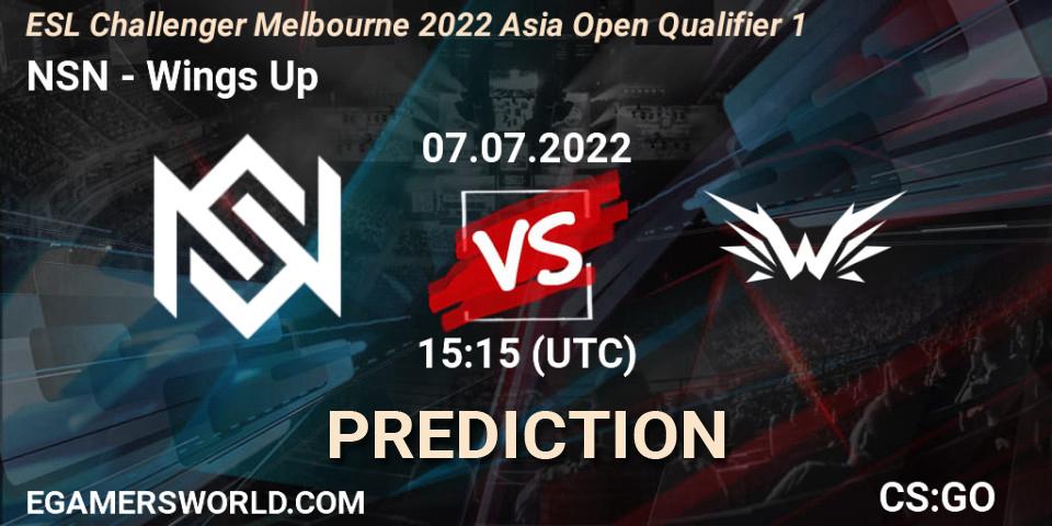 NSN vs Wings Up: Match Prediction. 07.07.2022 at 15:15, Counter-Strike (CS2), ESL Challenger Melbourne 2022 Asia Open Qualifier 1
