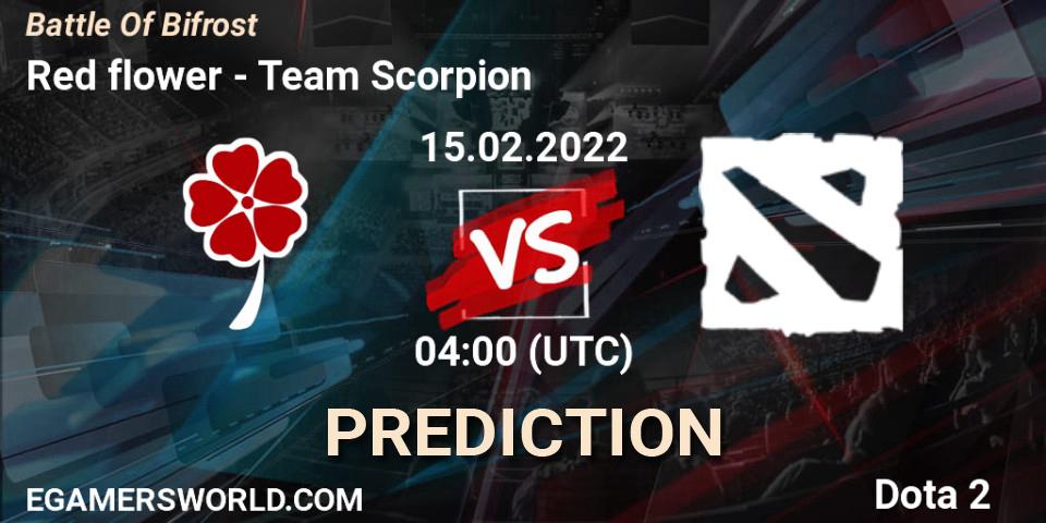 Red flower vs Team Scorpion: Match Prediction. 15.02.2022 at 04:06, Dota 2, Battle Of Bifrost