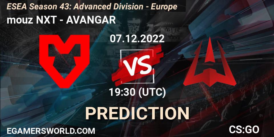 mouz NXT vs AVANGAR: Match Prediction. 07.12.22, CS2 (CS:GO), ESEA Season 43: Advanced Division - Europe