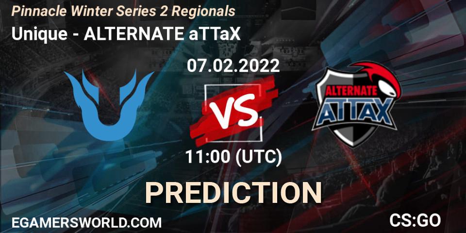 Unique vs ALTERNATE aTTaX: Match Prediction. 07.02.2022 at 11:00, Counter-Strike (CS2), Pinnacle Winter Series 2 Regionals
