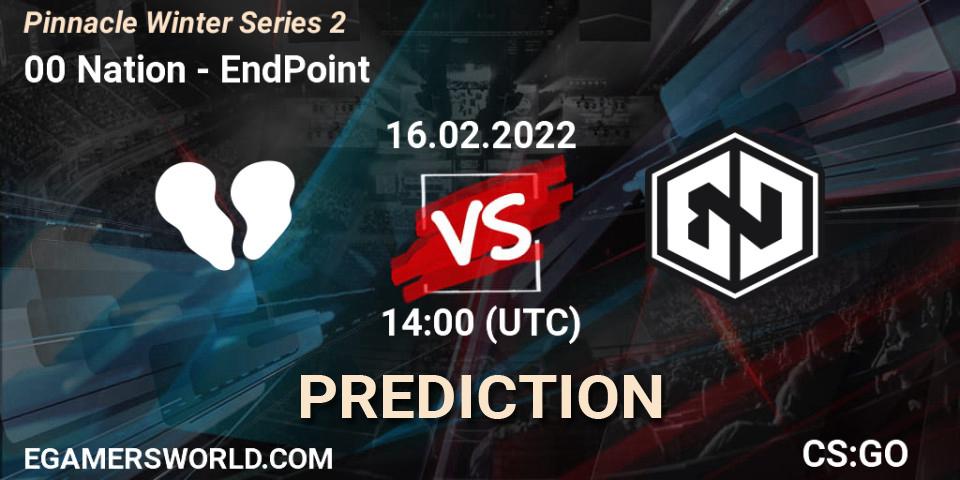 00 Nation vs EndPoint: Match Prediction. 16.02.2022 at 15:05, Counter-Strike (CS2), Pinnacle Winter Series 2