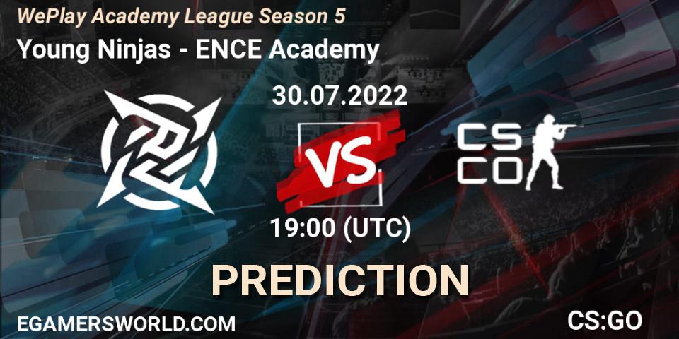 Young Ninjas vs ENCE Academy: Match Prediction. 30.07.2022 at 16:40, Counter-Strike (CS2), WePlay Academy League Season 5