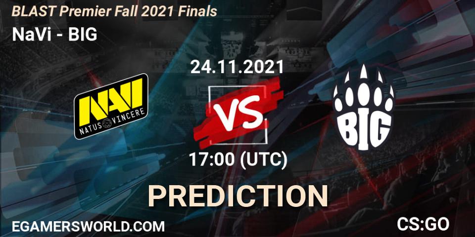 NaVi vs BIG: Match Prediction. 24.11.2021 at 16:00, Counter-Strike (CS2), BLAST Premier Fall 2021 Finals
