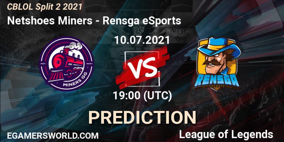 Netshoes Miners vs Rensga eSports: Match Prediction. 10.07.2021 at 19:00, LoL, CBLOL Split 2 2021