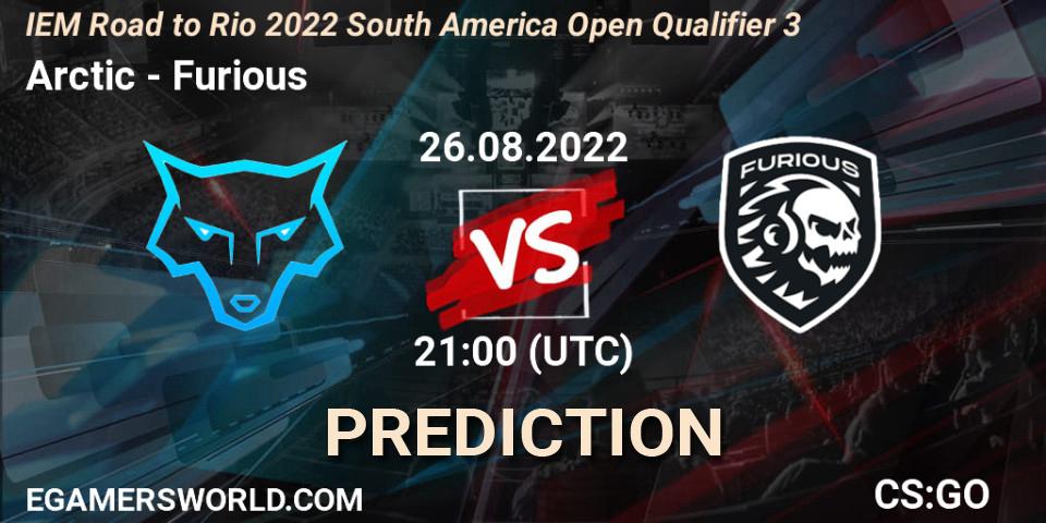 Arctic vs Furious: Match Prediction. 26.08.2022 at 21:10, Counter-Strike (CS2), IEM Road to Rio 2022 South America Open Qualifier 3