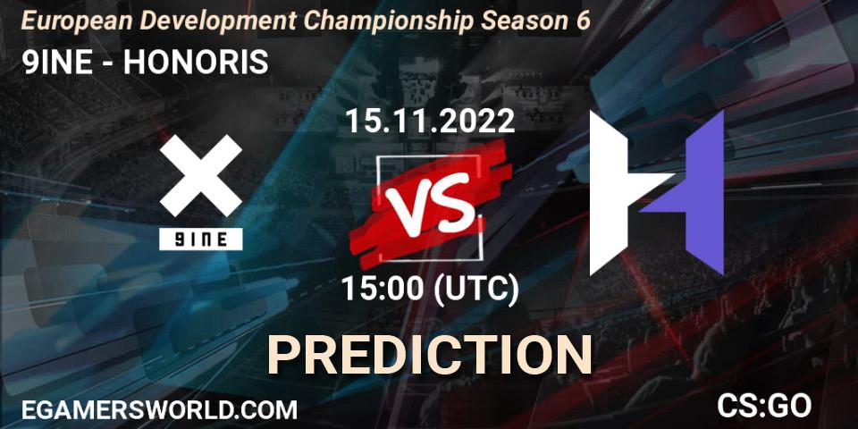 9INE vs HONORIS: Match Prediction. 15.11.2022 at 15:30, Counter-Strike (CS2), European Development Championship Season 6